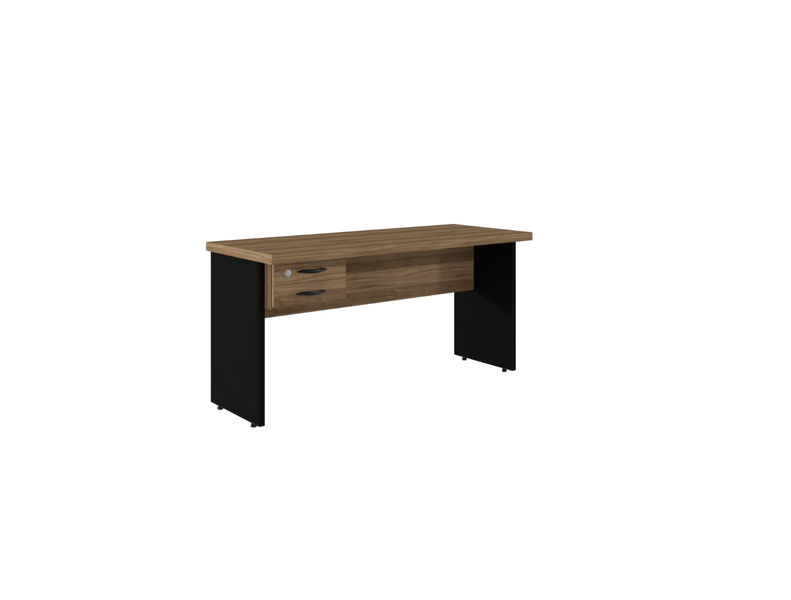 Mesa reta 150x60 com 2 gv - Nogal/Preto - LT