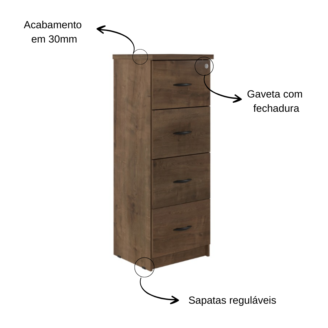 Armário arquivo fixo 4 portas  TURIM  com...