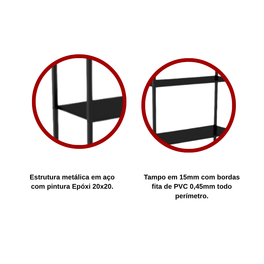 ESTANTE IRON - PRETA C/ 5 PRATELEIRAS