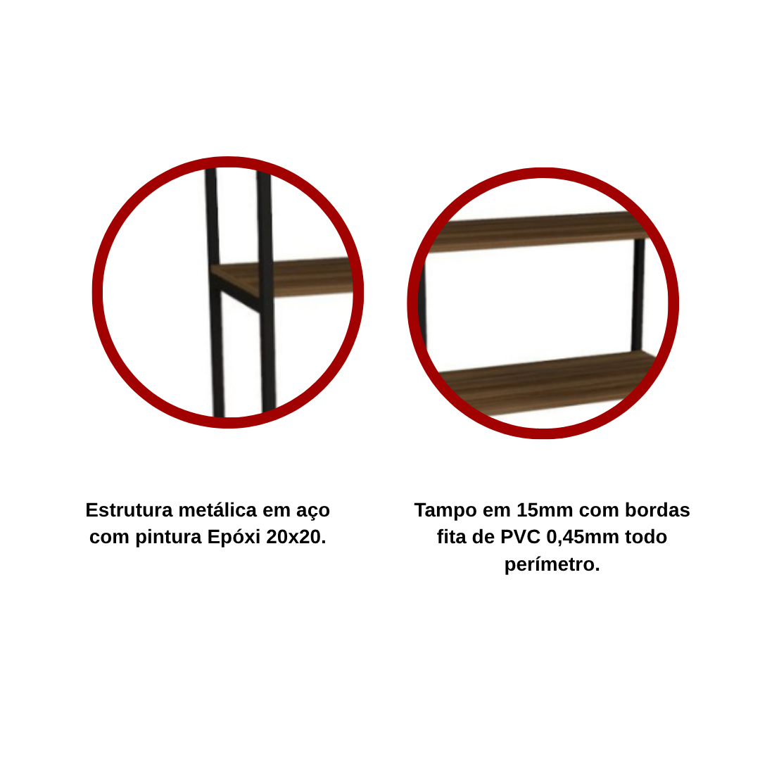 ESTANTE IRON - MÁLAGA C/ 5 PRATELEIRAS