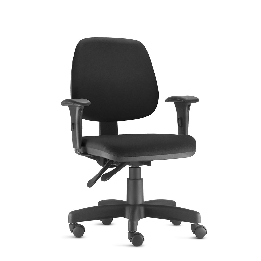 Cadeira Job Operativa - Crepe Preto - Ara...