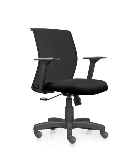 Cadeira Diretor Goah - Crepe Preto -  Ara...