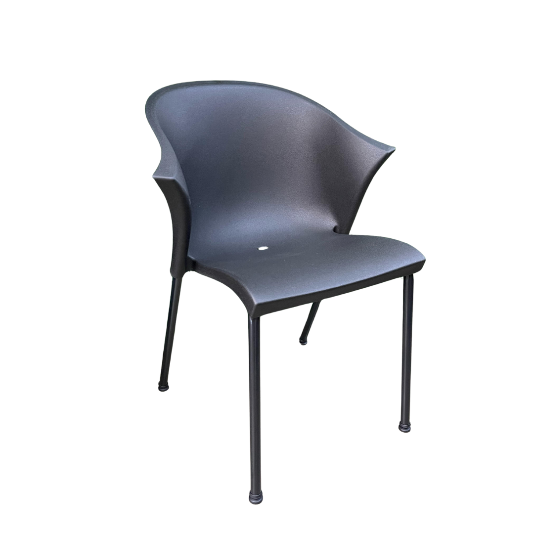Cadeira Fixa Blá Blá Blá Preta 