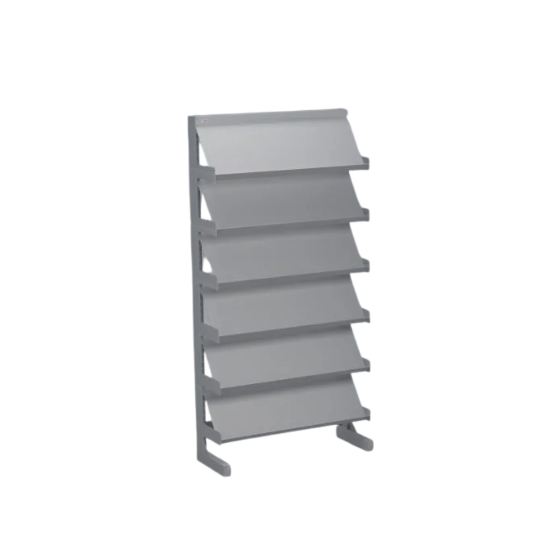 Estante em aço p/Revistas 6 Prateleiras